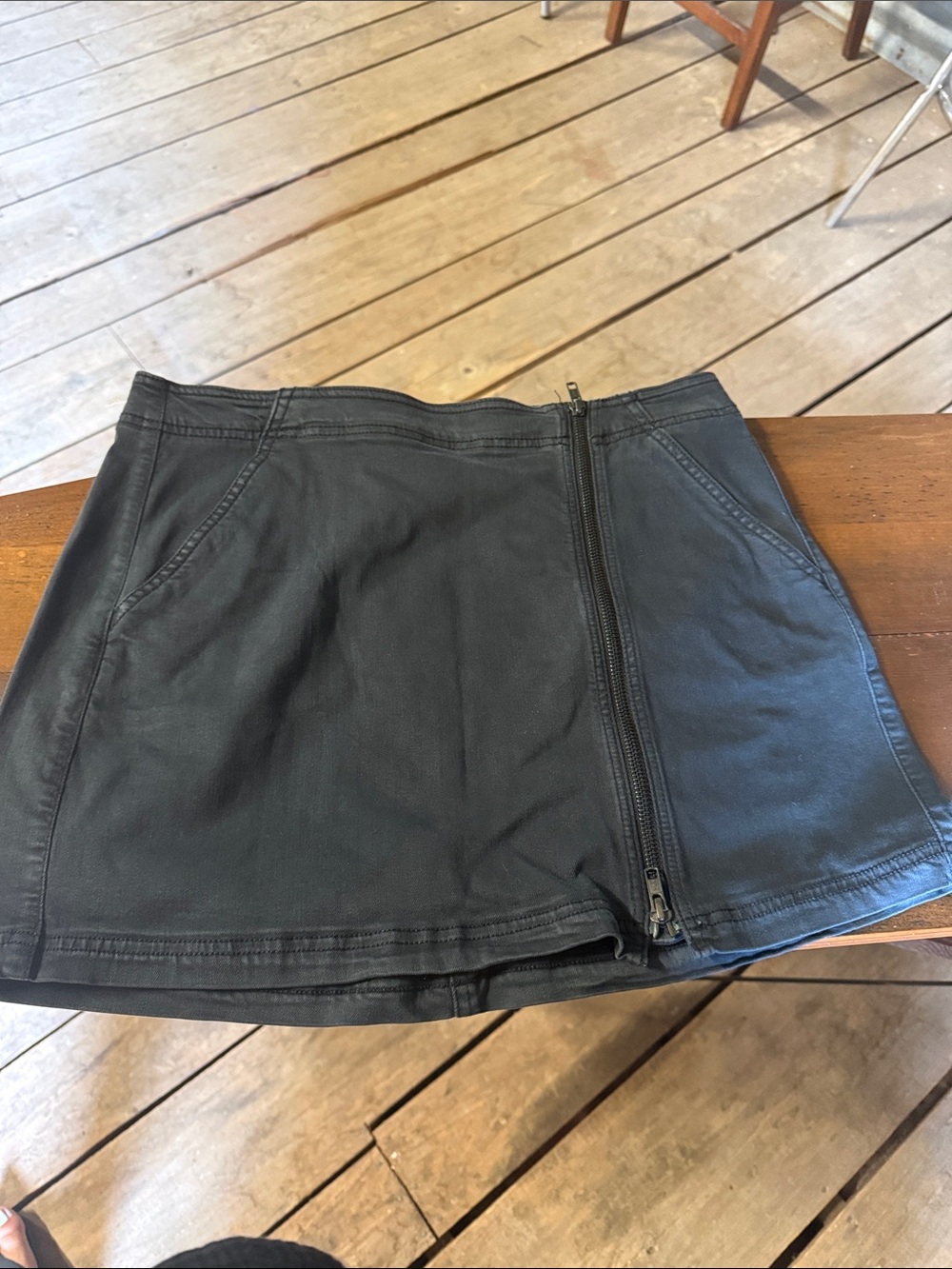 American Eagle Outfitters Black Mini Skirt with Front Zip
